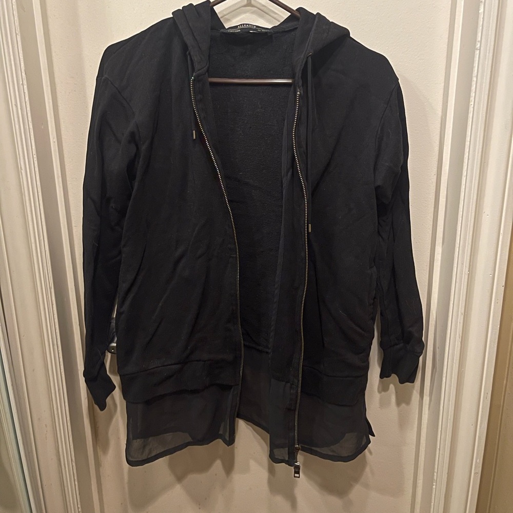 Allsaints black zip up hoodie
